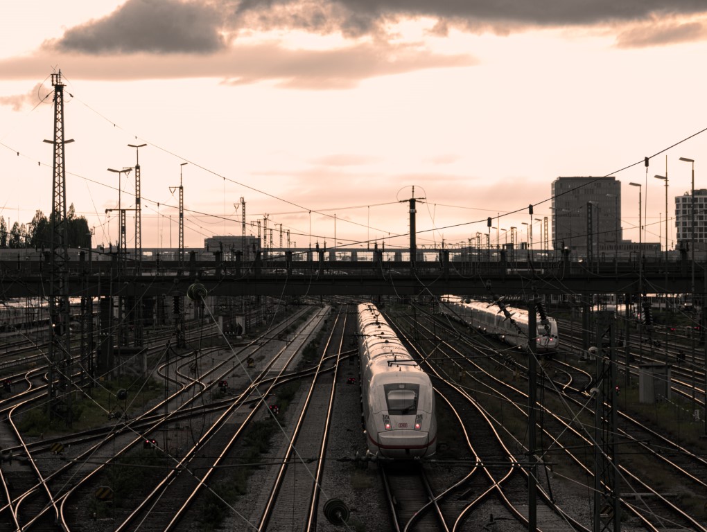 Train departing into the setting sun (2023)