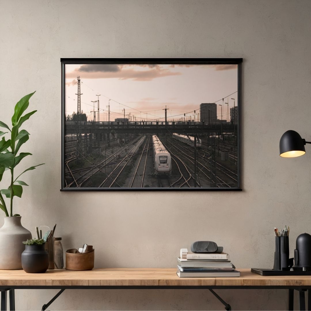 Rail Tracks below bridge in Munich, Germany (2023)